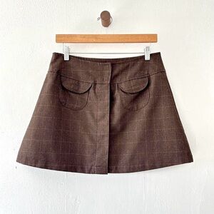 Esprit Vintage Brown Plaid Mini Skirt